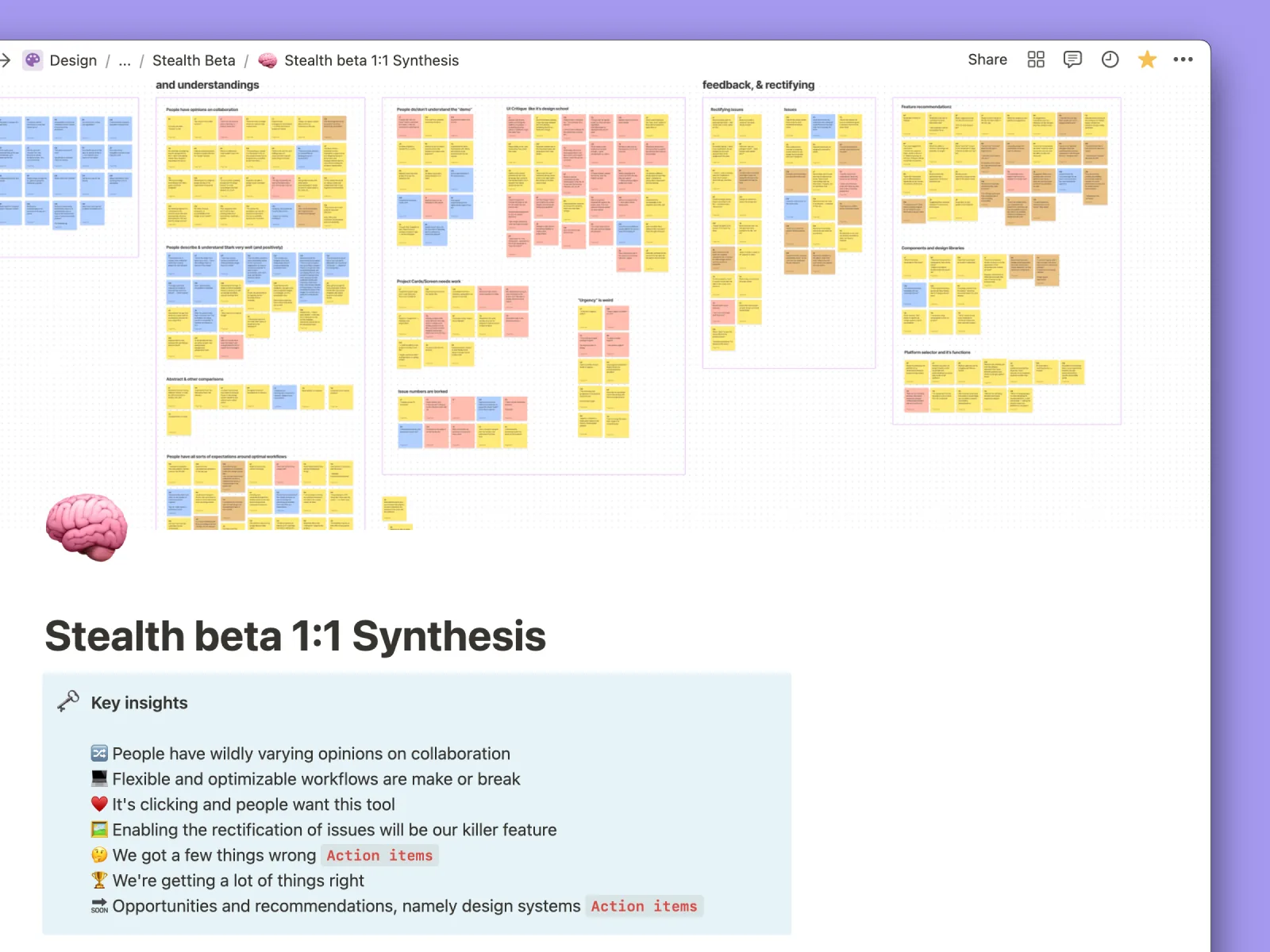 Sticky-note synthesis board from the stealth beta