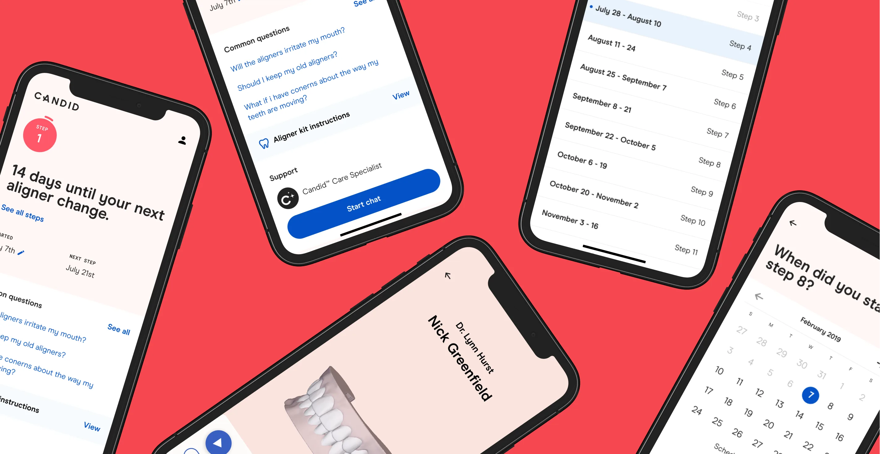 Candid mobile app screens